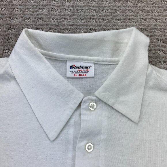 Vintage Stedman Made in USA Polo Shirt Men XL White Polo Classic Hawaii 80s - Picture 5 of 10
